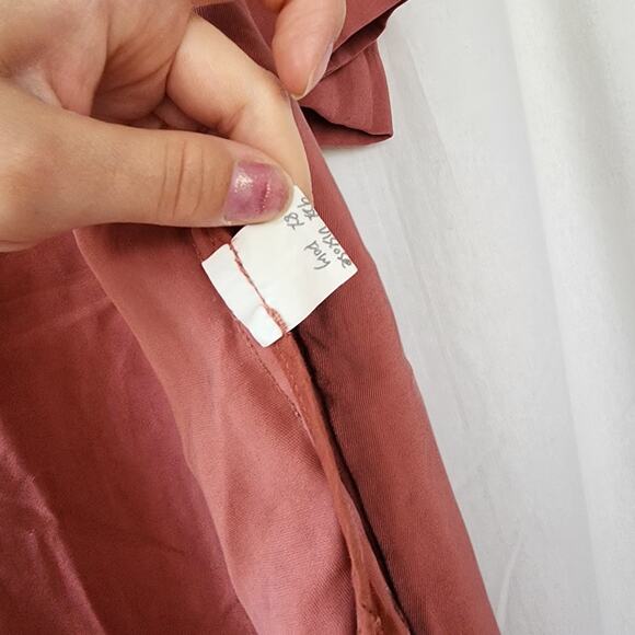 FREE PEOPLE TRENCH COAT Jacket Size XS Mauve Pink Pockets Longline - Picture 9 of 11